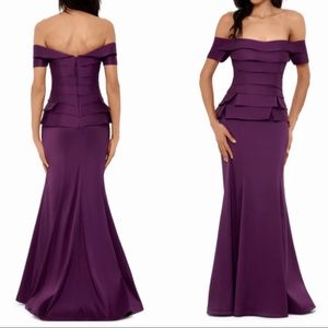 Xscape Off the Shoulder Mikado Evening Gown